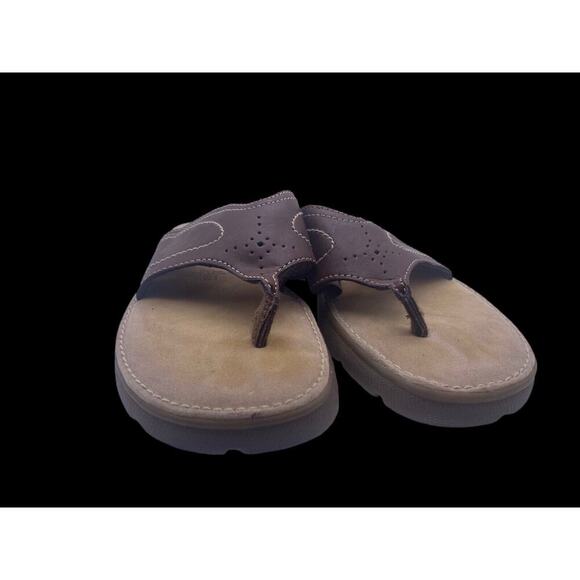 Chunky Platform Sandals Y2K Brown Leather Thong Faded Glory Size 8 Womens Vtg - Picture 6 of 7